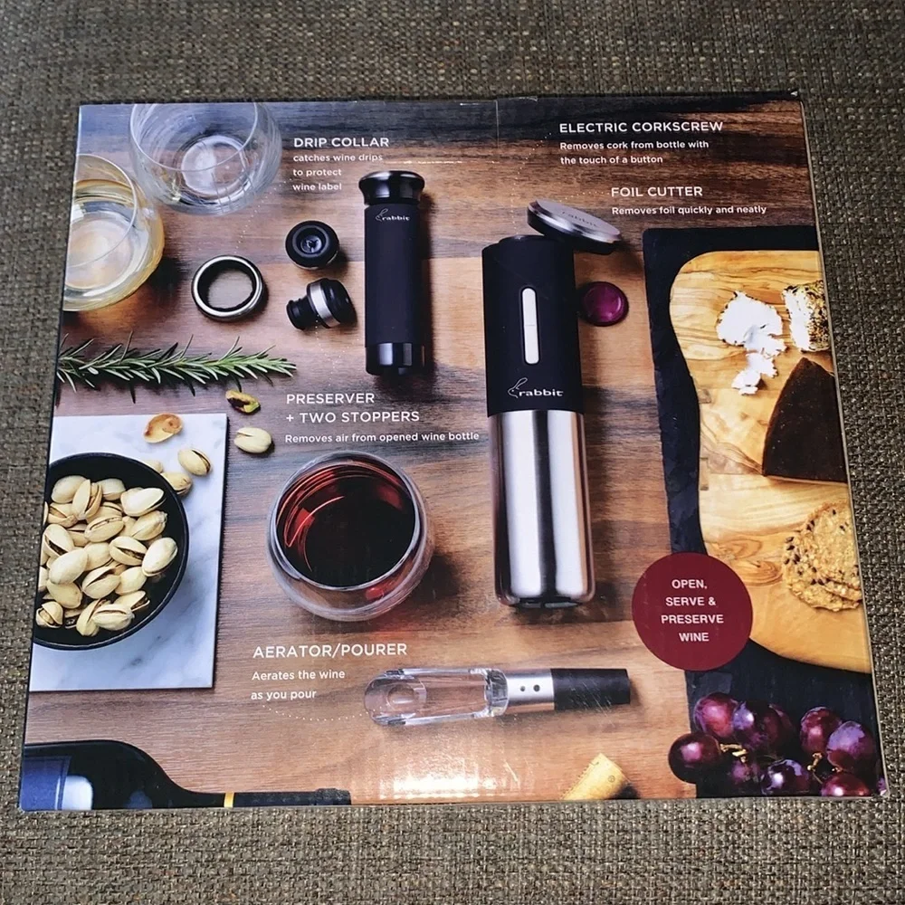 BNWOT 8 pc Electric Wine Set by Rabbit